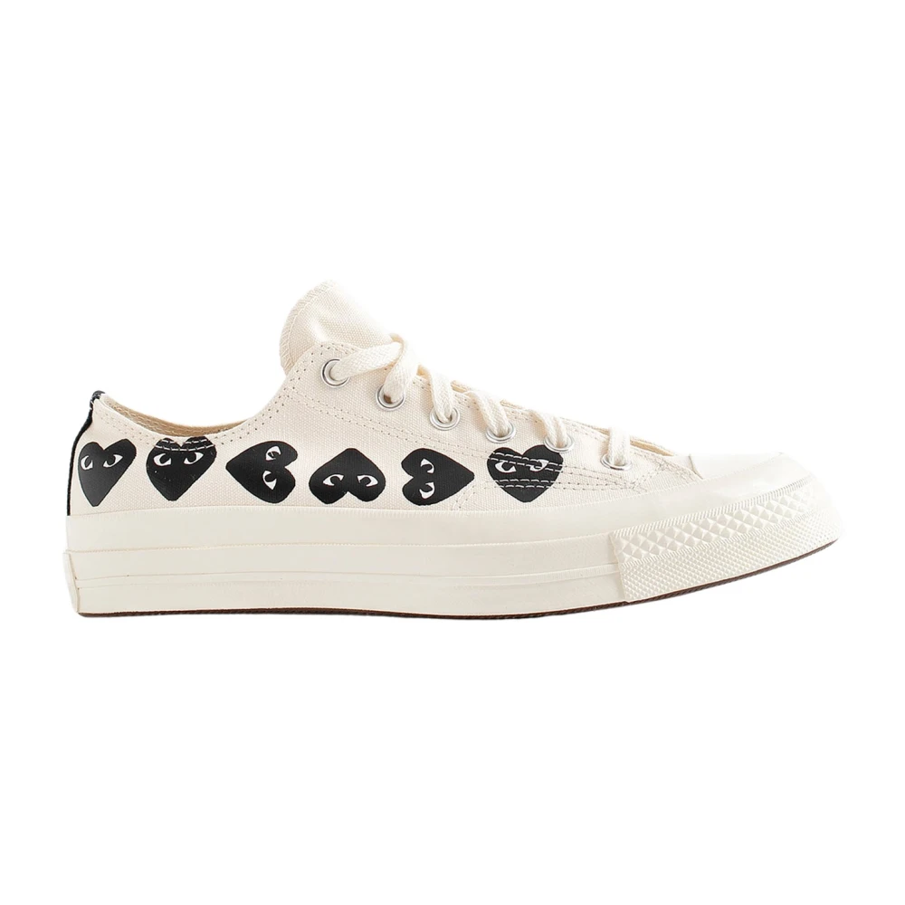 Comme des Garçons Play Svart Vit Hjärta Låg Topp Sneakers White, Herr