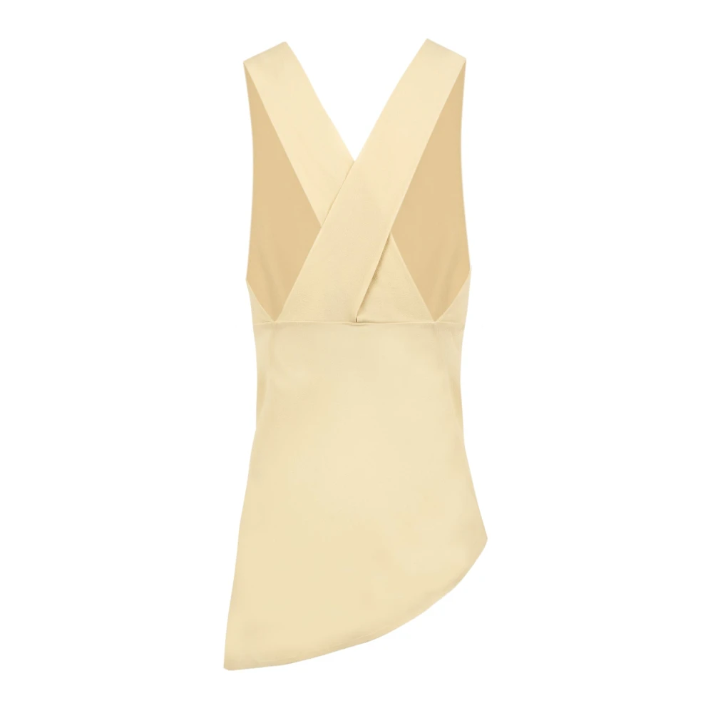 Cortana Dora top in beige zijden georgette Beige Dames