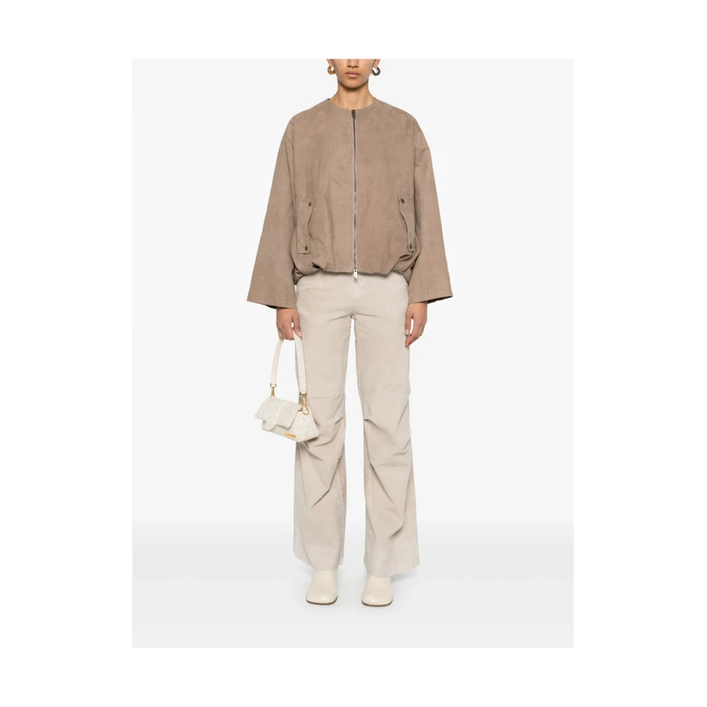 Salvatore Santoro Lichtgrijze Leren Broek met Zakken Gray Dames