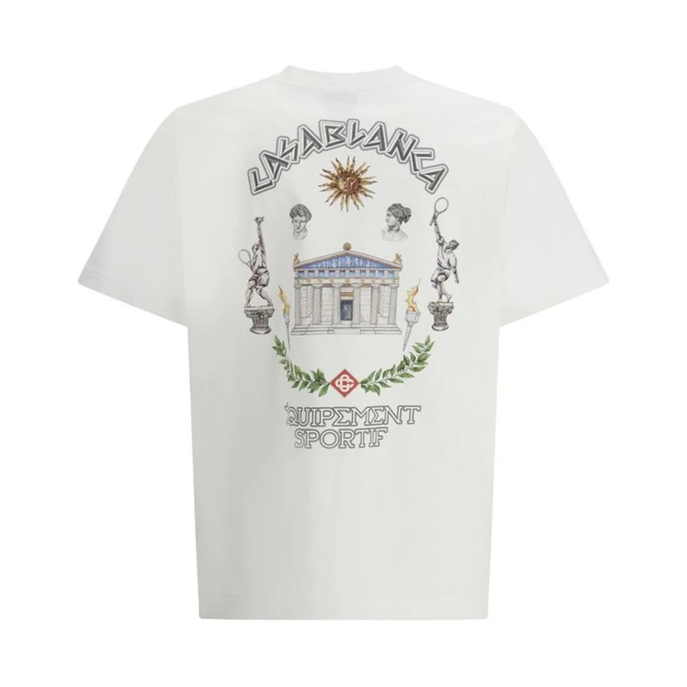 Casablanca Monogram Print Crew Neck T-Shirt White Heren
