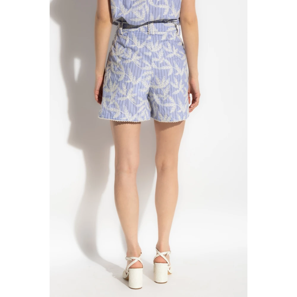 Munthe Shorts met kantpatroon Fidelma Blue Dames