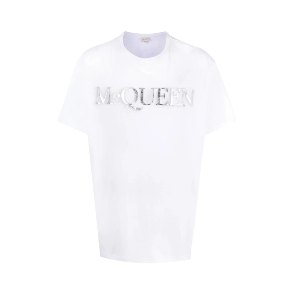 Alexander mcqueen Vervaagd Logo Print T-Shirt Wit Heren