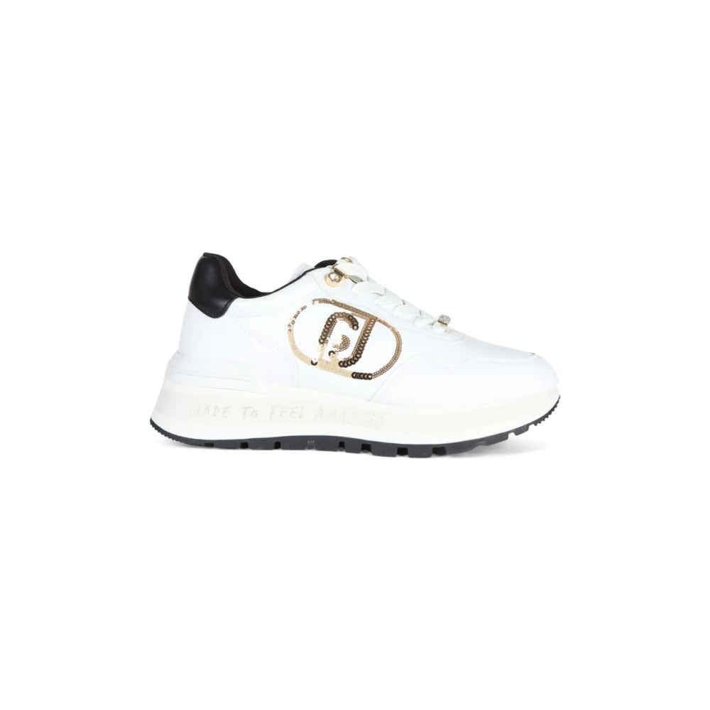 Liu Jo Geweldige Paillet Logo Sneakers White Dames