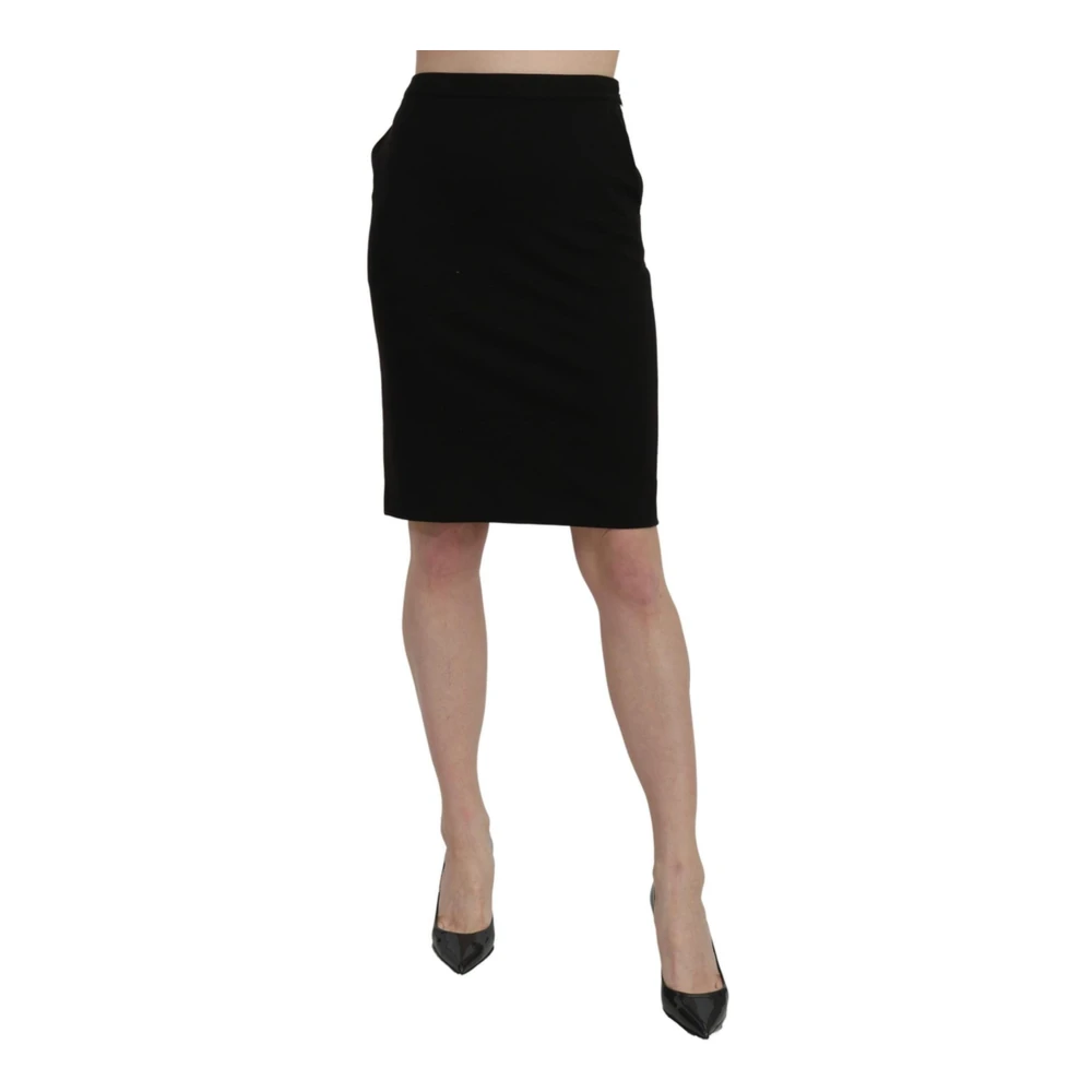 Gianfranco Ferré , Short Skirts, Female, Black, Xs, Elegant High-Waisted Black Linen Skirt - Image 3