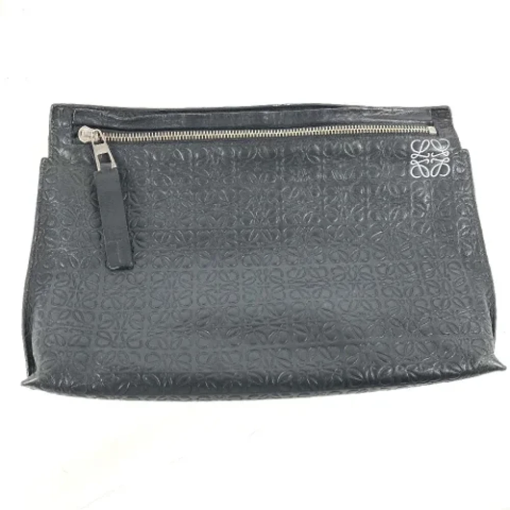 Loewe Pre-owned Leather clutches Black Heren