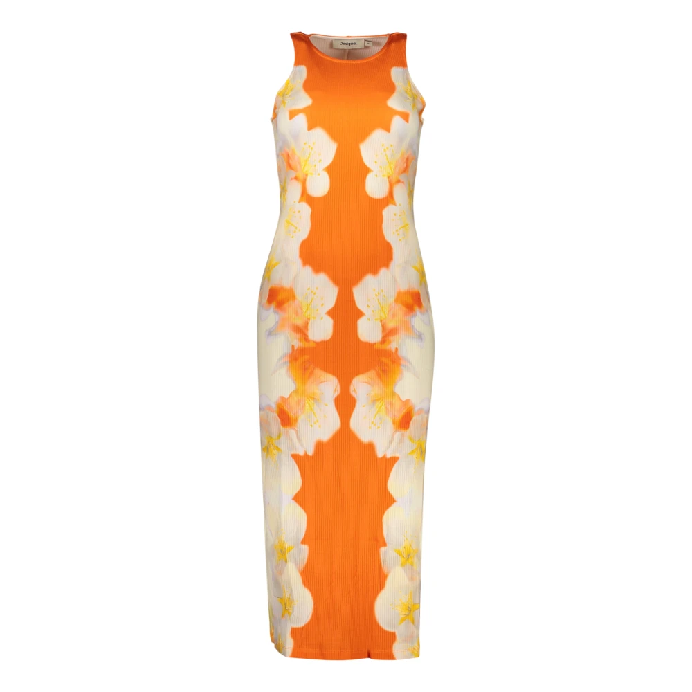 Desigual Vrouw Oranje Kleedjes Dames, M, Jasmine Long Sleeveless Dress
