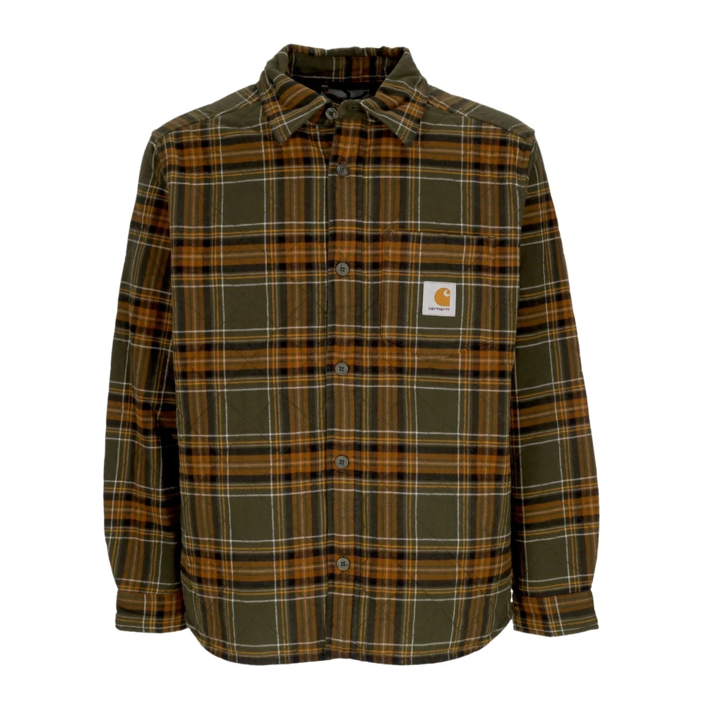 Carhartt WIP Gewatteerd Flanellen Overhemdjack Geruite Stijl Brown Heren
