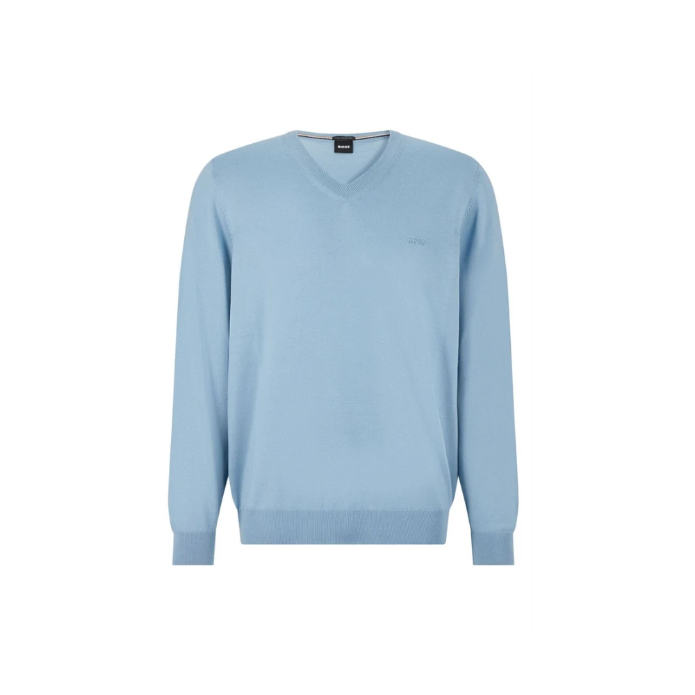 Hugo Boss V-Hals Pullover Wol Blue Heren