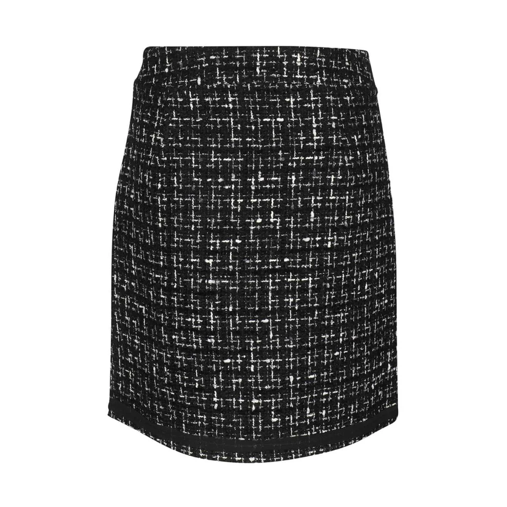 Karl Lagerfeld Bouclé Wollen Rok met Zijsplitten Black Dames