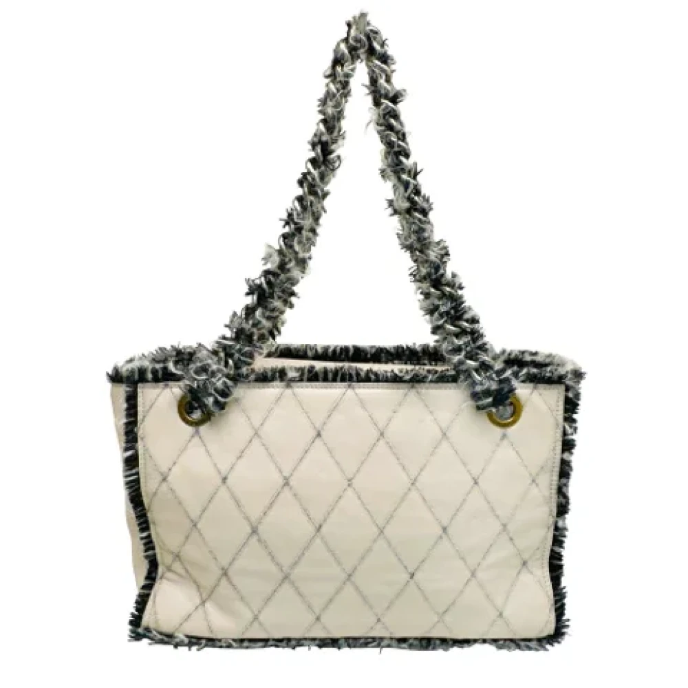 Chanel Vintage Pre-owned Leather totes Beige Dames