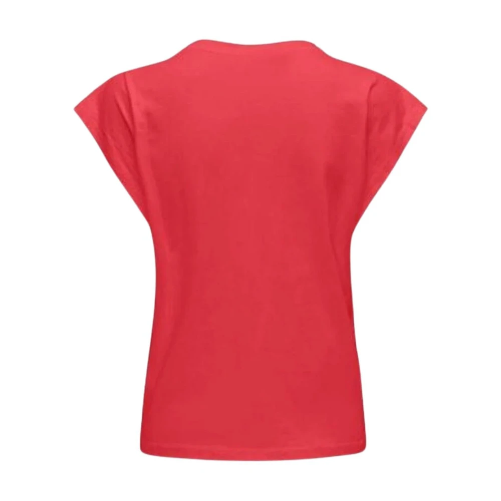 Jacqueline de Yong Casual Katoenen T-shirt Red Dames