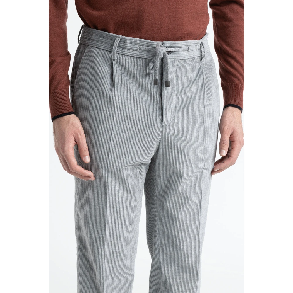 PESERICO Katoenen fluwelen joggerbroek Gray Heren