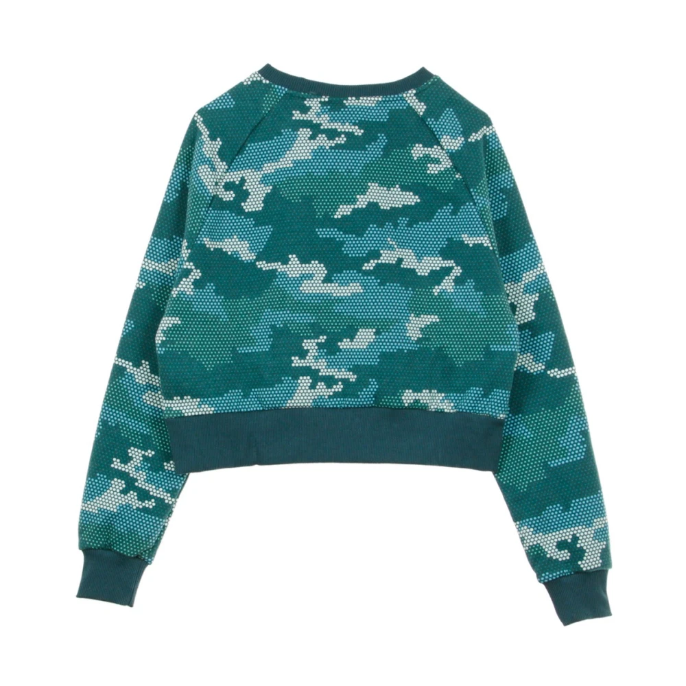 Dolly Noire Camo Green Cropped Crew Neck Sweatshirt Green Dames