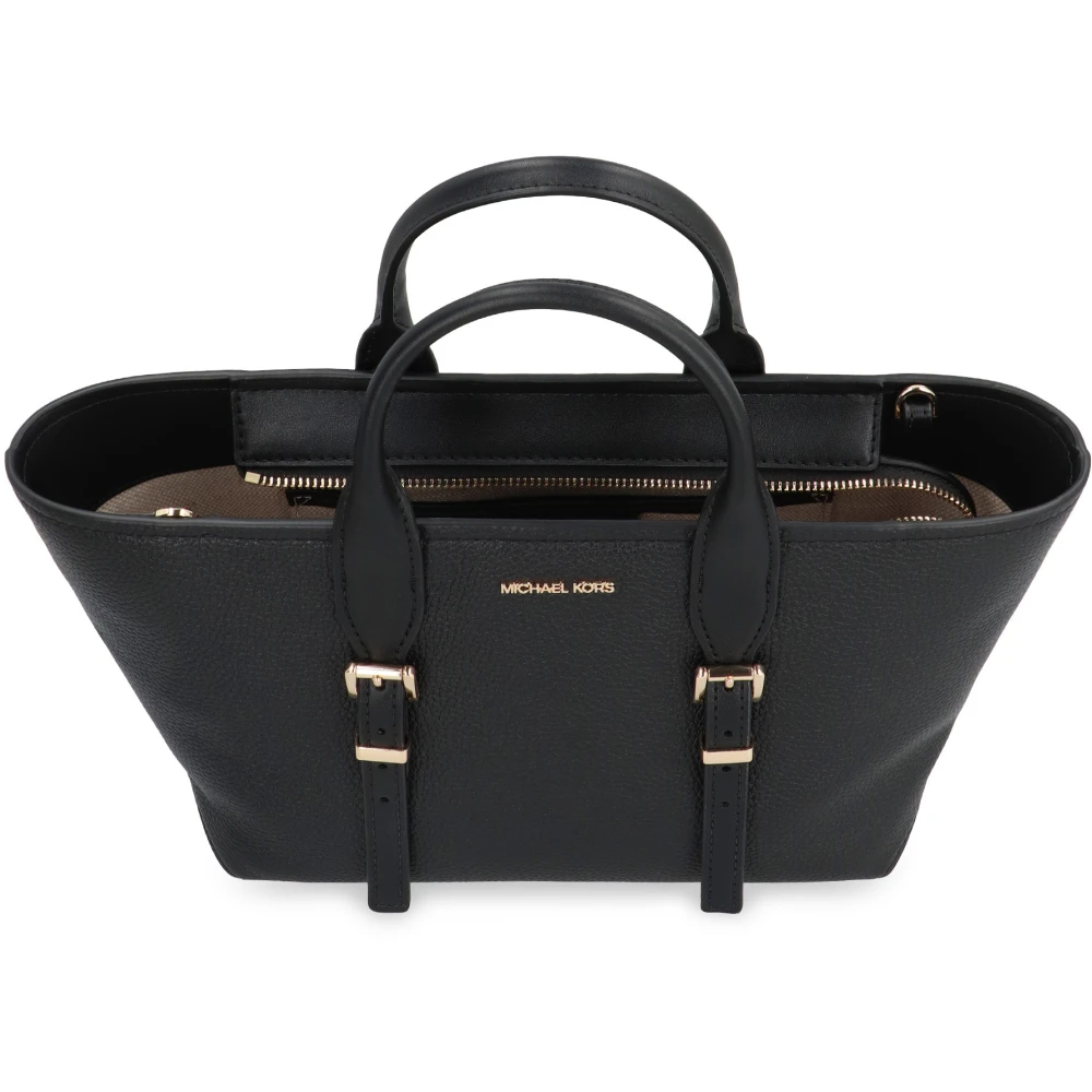 Michael Kors Handtas van gekorreld leer met afneembare schouderband Black Dames
