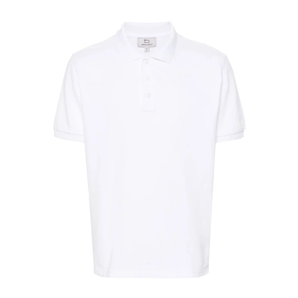 Woolrich Wit Poloshirt Logo Print White Heren