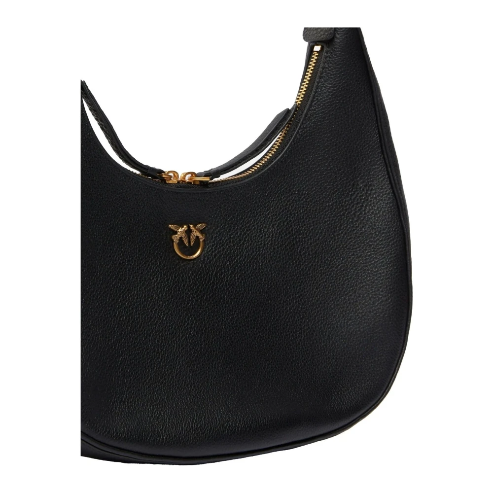 pinko Leren Handtas Stijl: A29Q Black Dames