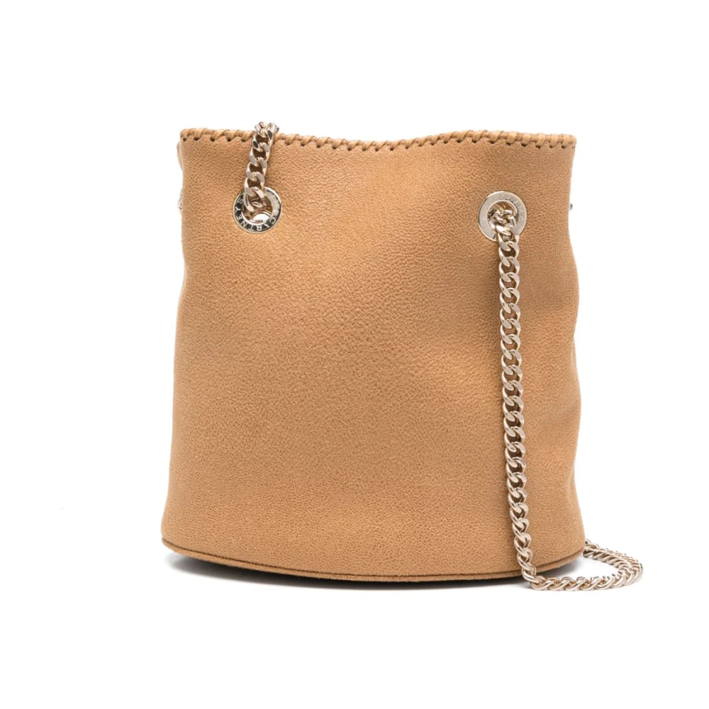 Stella Mccartney Beige Falabella Bucket Tas met Gouden Details Beige Dames