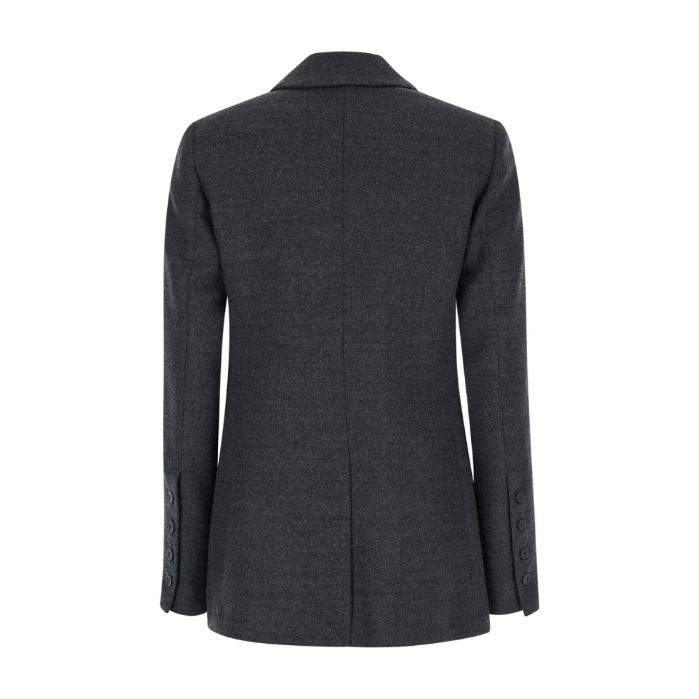 Semicouture Dubbelrijige Grijze Blazer Jas Gray Dames