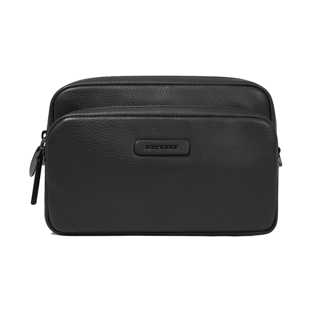 Piquadro Mannelijk Zwart Tassen Heren, One Size, Leer, Personal Case Crossbody Tas