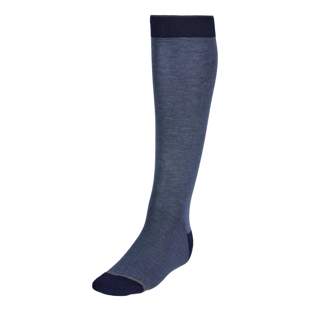 Boggi Milano Gestreepte katoenen sokken Blue Heren