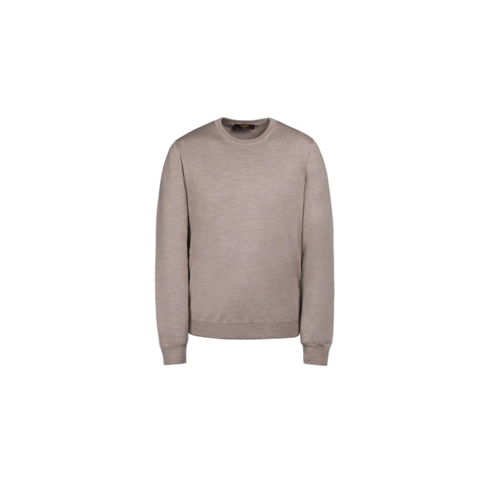 Moorer Men's Beige Round-Neck Knitwear, M, Orvieto Jumper