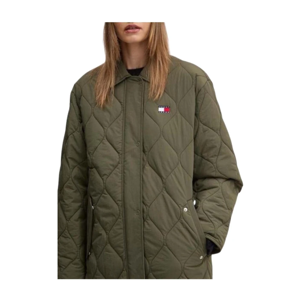 Tommy Hilfiger Gewatteerde Onion Jas Stijlvol en Functioneel Green Dames
