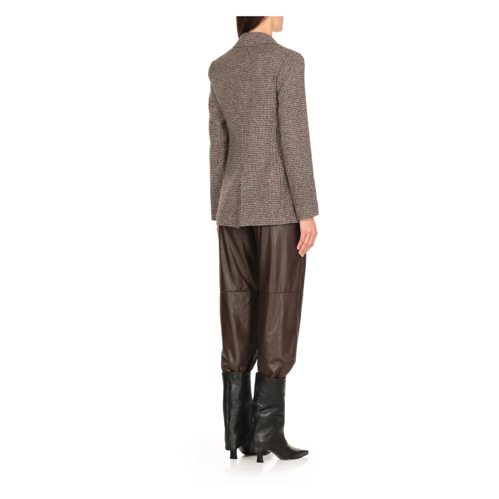 Antonelli Firenze Bruine Wol Alpaca Blazer Vrouw Brown Dames