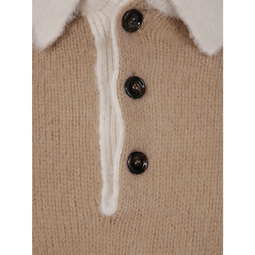 Aspesi Contrast Polo Shirt Brown Heren