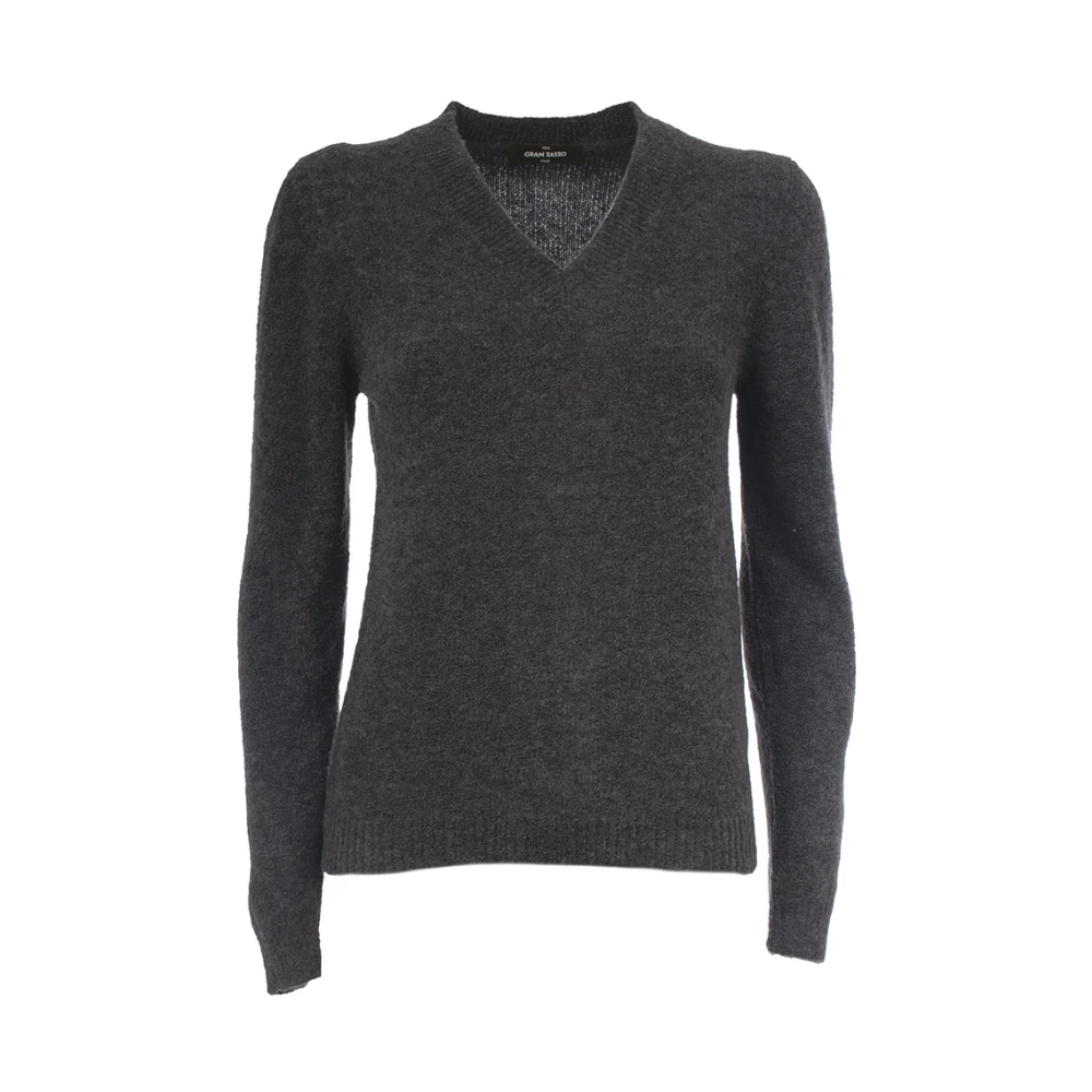 Gran Sasso Wollen trui met ronde hals Gray Dames