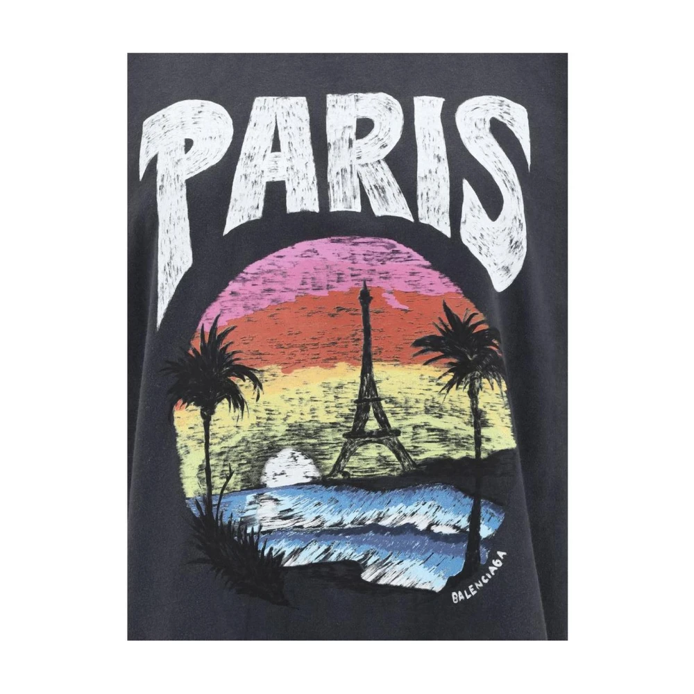 Balenciaga Paris Sunset LS T-shirt Black Dames