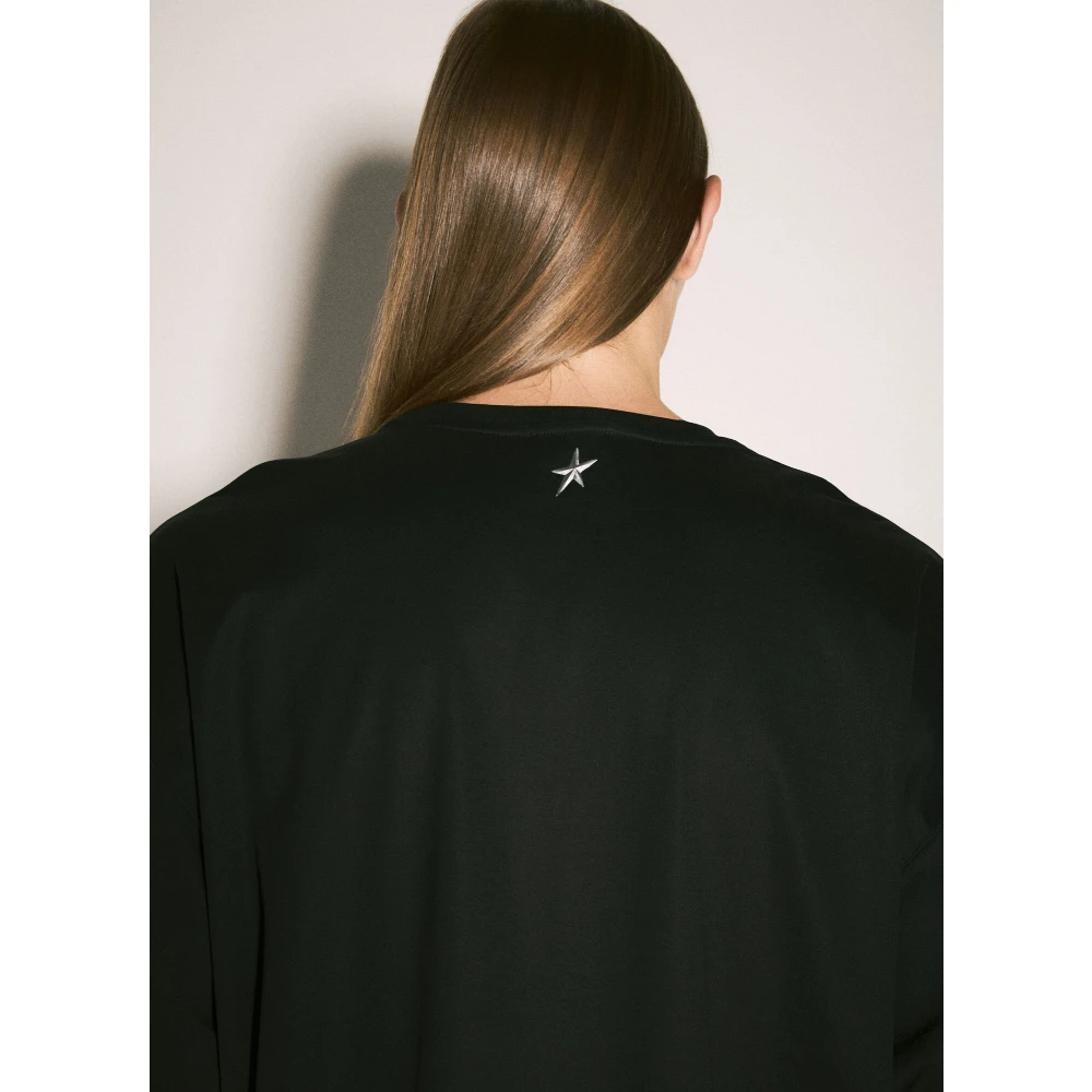 Mugler Zilverkleurige Hardware Crewneck T-shirt Black Heren