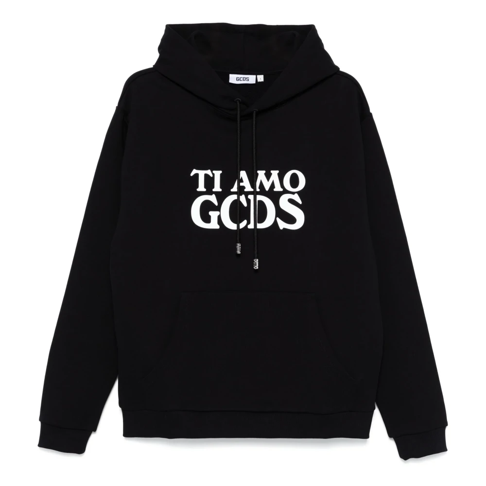 Gcds Zwarte Ti Amo Hoodie Black Heren