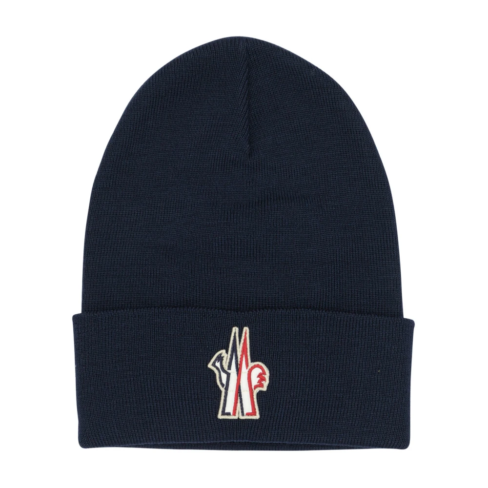 Moncler Grenoble Wool Beanie - Male - Accessories - Blue - One Size - Accessories