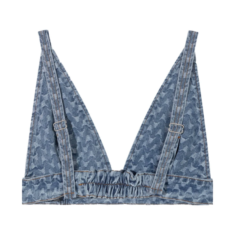 Alix The Label Bull Jacquard Bralette Top Blue Dames