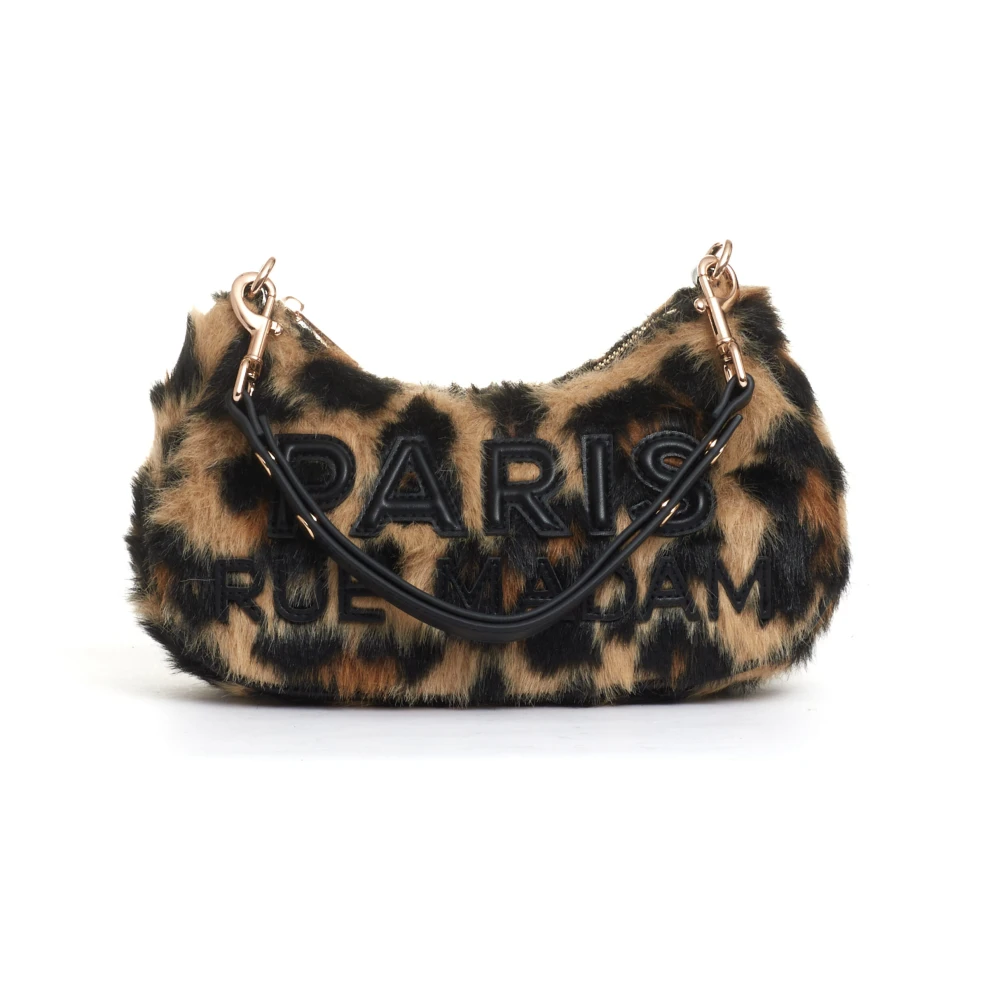 Rue Madam Luipaard Ecofur Hobo Tas Brown Dames