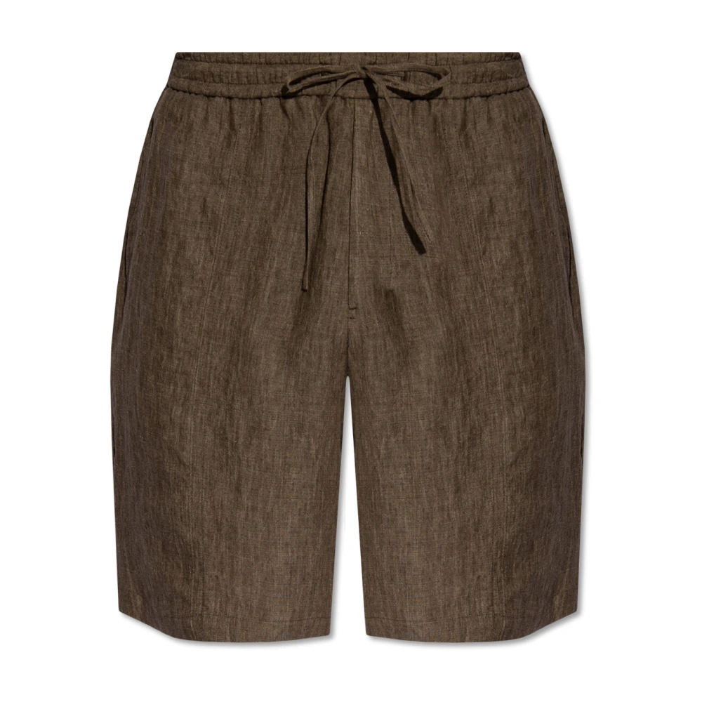 Emporio Armani Linnen shorts Brown Heren