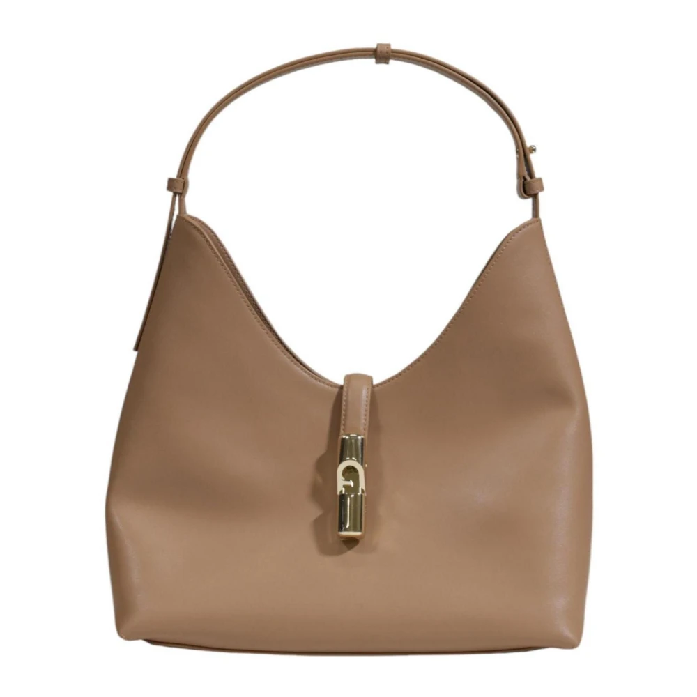 Furla Womens Beige Handbags One Size Leather Hobo Bag Autumn/Winter Collection | Miinto