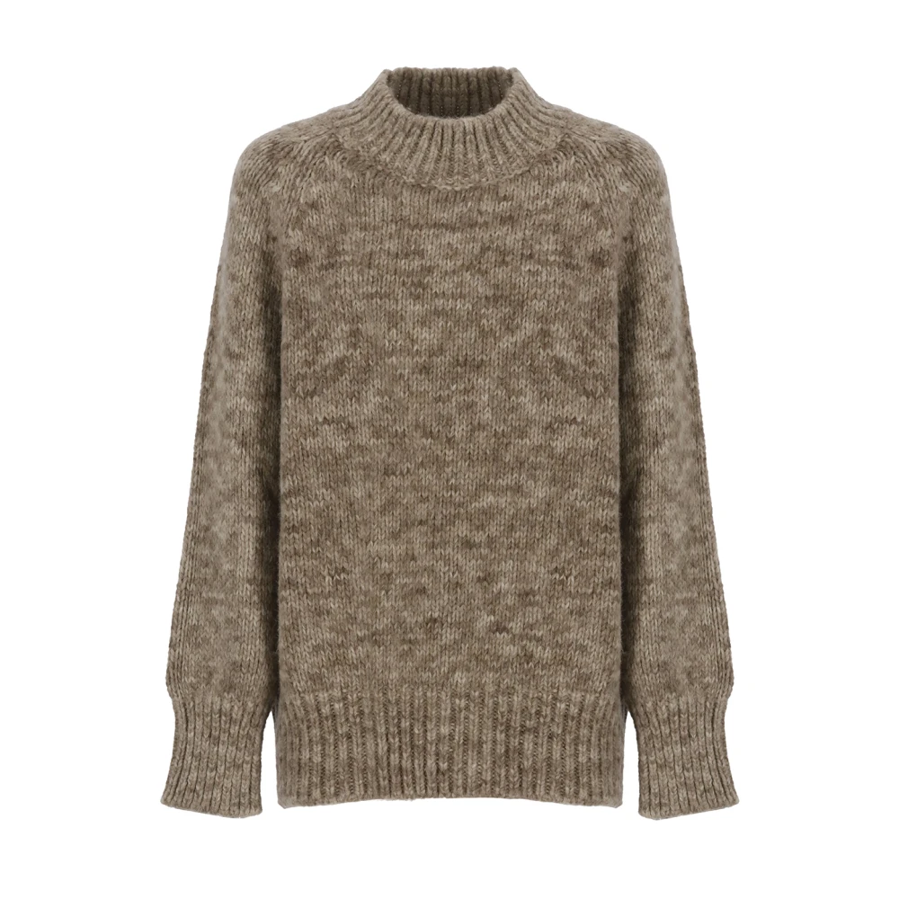 Maison Margiela Brun Alpacka Blandning Turtleneck Sweater Brown, Dam