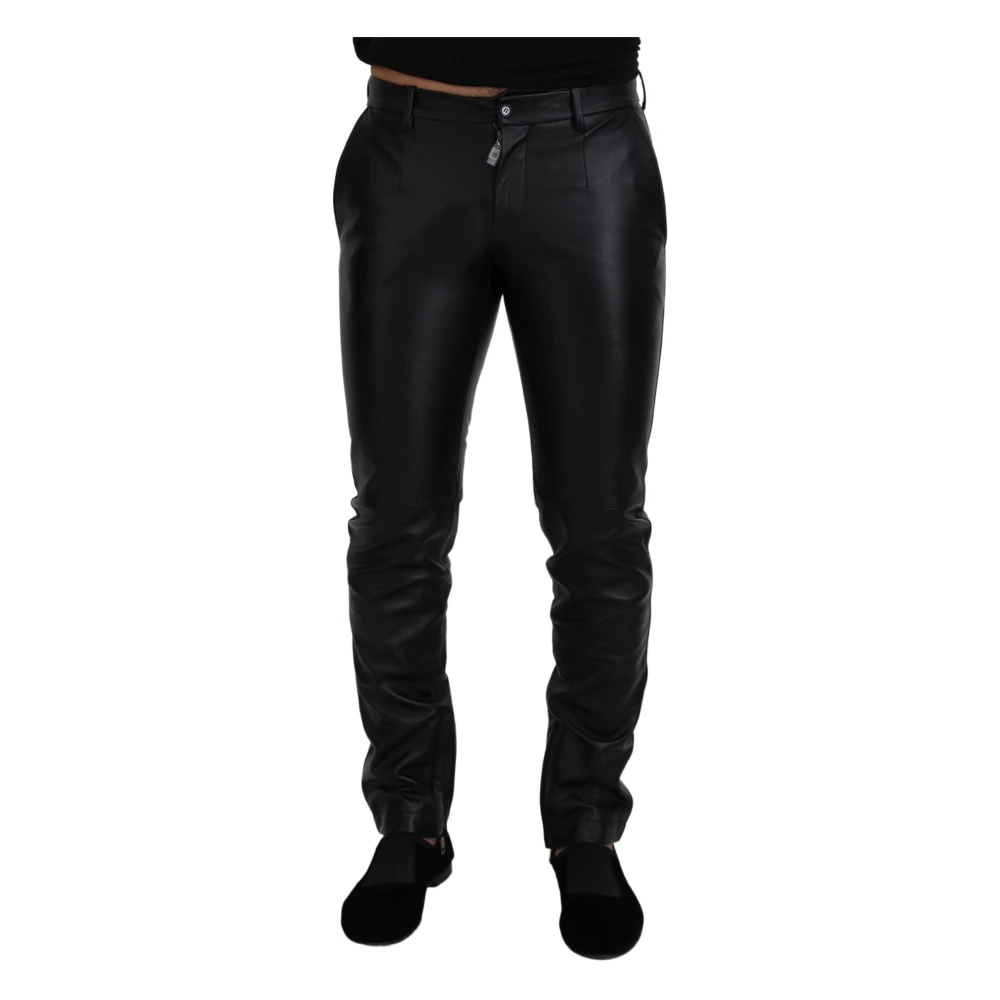 Dolce & Gabbana Men's Black Elegant Agnello Trousers For