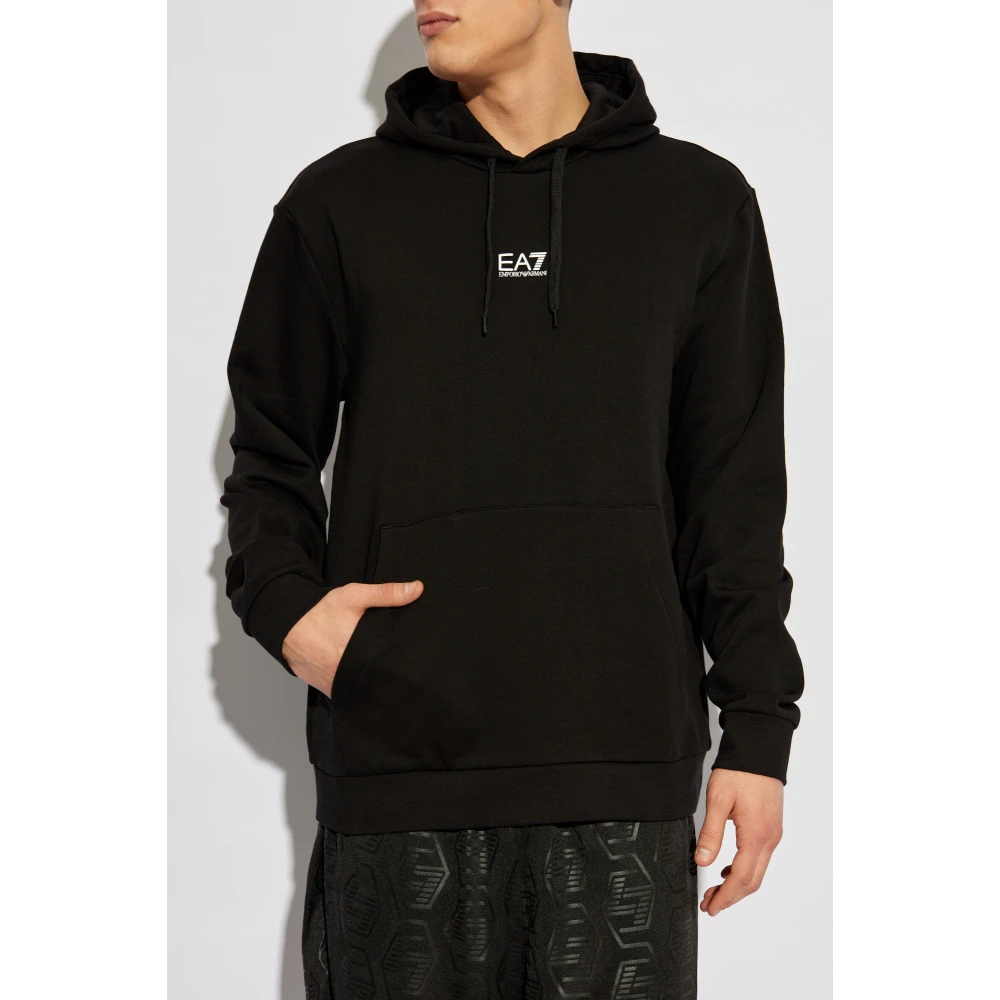 Emporio Armani EA7 Sweatshirt met logo Black Heren