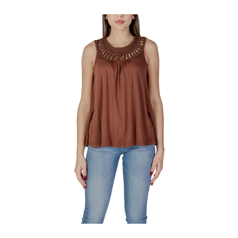 b.Young Bruine Viscose Tops & T-Shirt Collectie Brown Dames