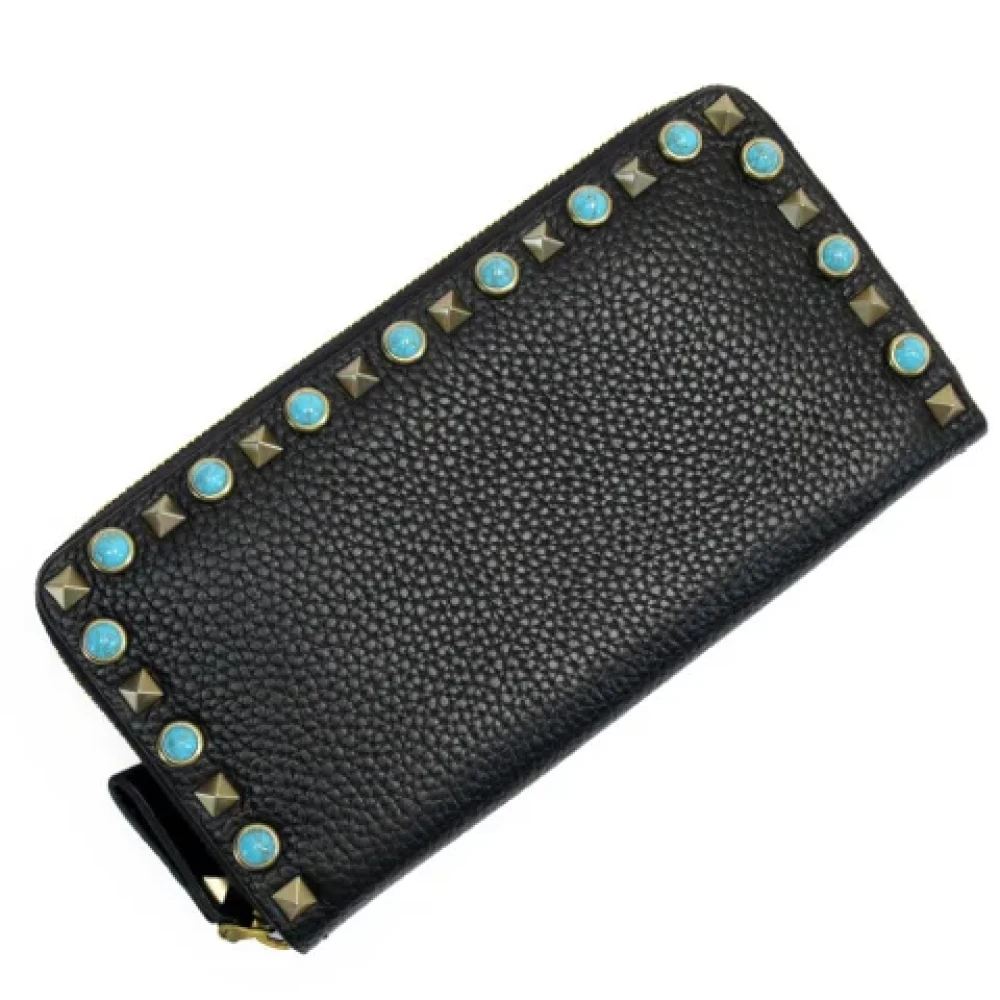 Valentino Vintage Pre-owned Leather wallets Black Dames