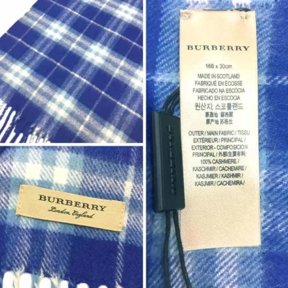 Burberry Vintage Pre-owned Cashmere scarves Blue Dames