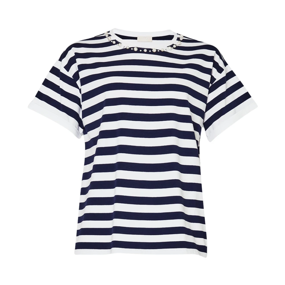 Liu Jo Women's Multicolor T-Shirts, Xs, Striped Pearl T-Shirt