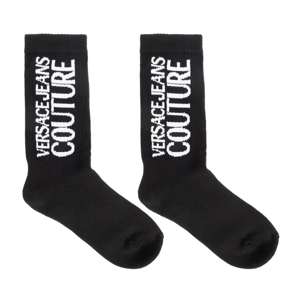 Versace Jeans Couture Katoenen sokken met logo Black Dames