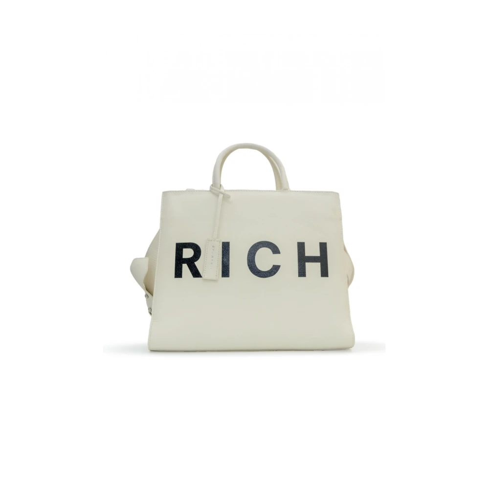 John Richmond Zwart en wit leren handtas Rwa24141Bo White Dames