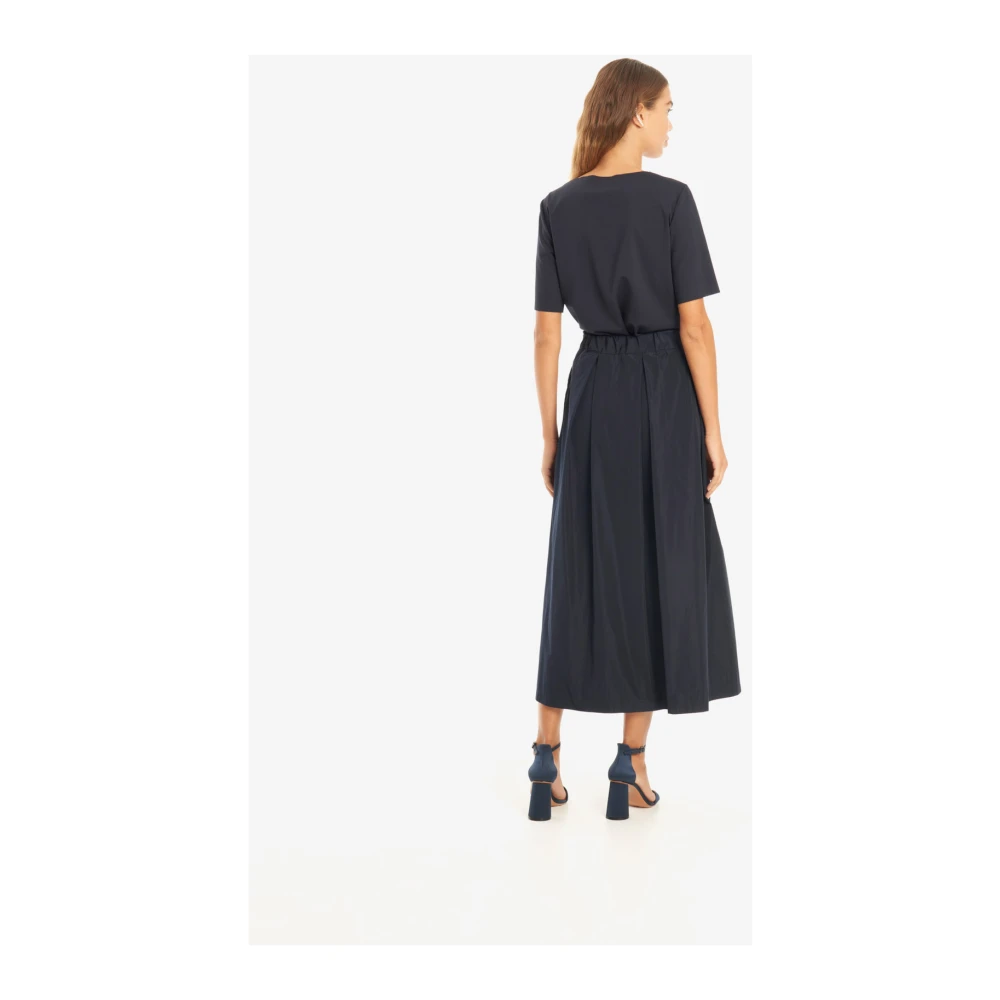 Vicario Cinque Elegante Maxi Rok met Zakken Blue Dames