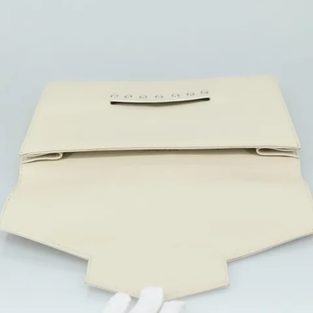 Saint Laurent Vintage Pre-owned Leather clutches Beige Dames