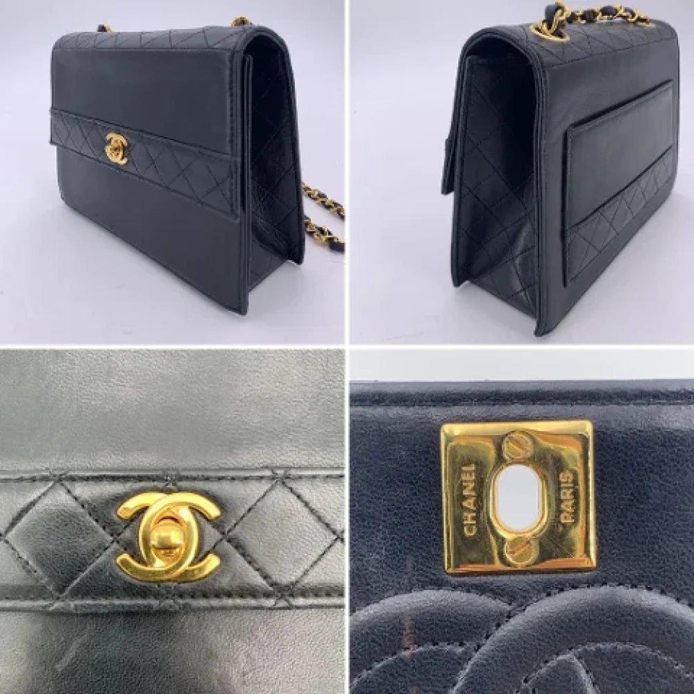 Chanel Vintage Pre-owned Leather crossbody-bags Black Dames
