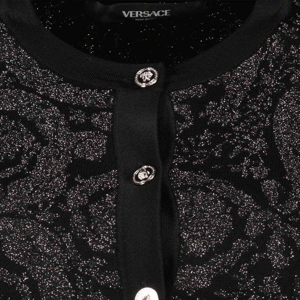 Versace Barocco Lurex Vest Black Dames